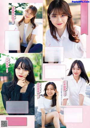A magazine with a bunch of pictures of a woman.