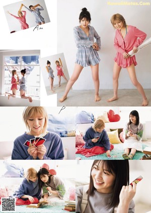 A group of young women cleaning a room with a broom.